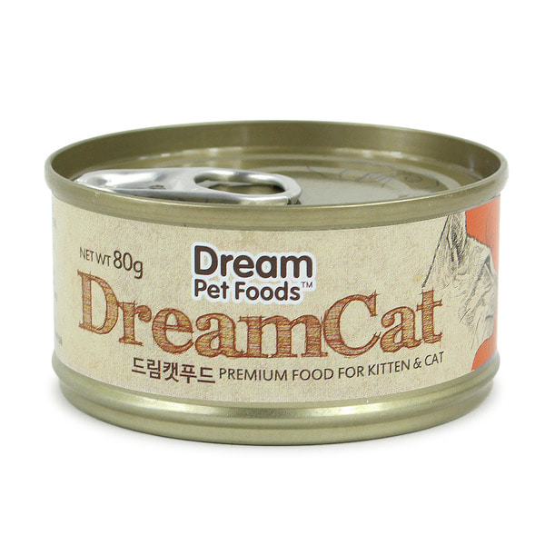드림캣 고양이 닭고기 참치 런치캔 2개월 전연령대 80g (24개)