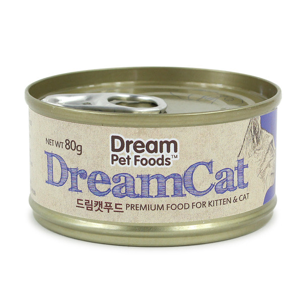 드림캣 고양이 고등어 참치 런치캔 2개월 전연령대 80g (24개)